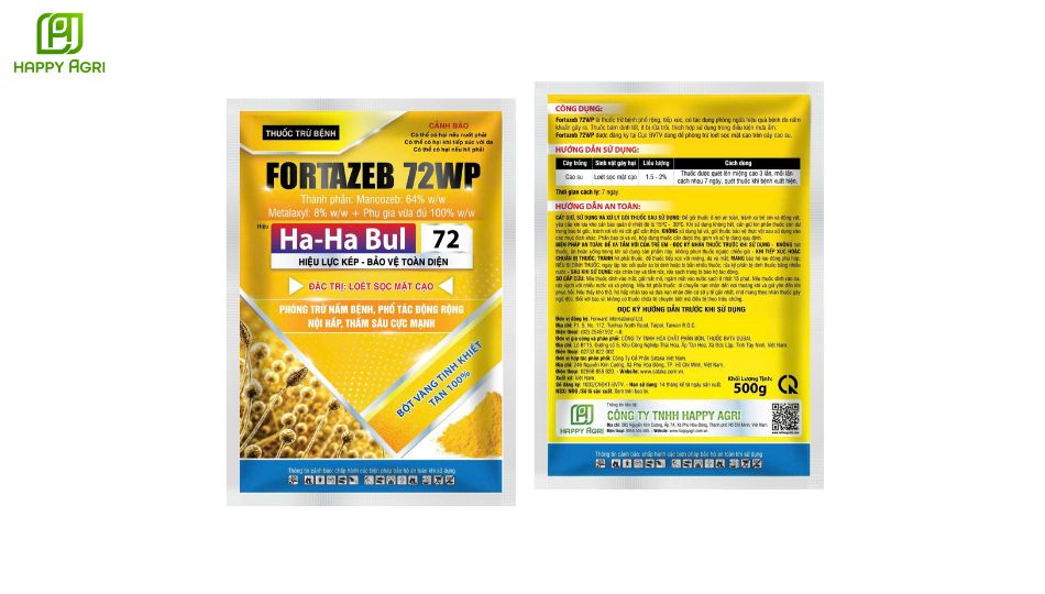 THUỐC TRỪ BỆNH FORTAZEB 72WP HIỆU HA-HA BUL 72