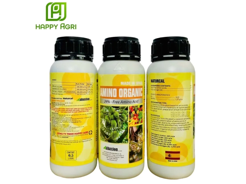 Phân bón lá AMINO ORGANIC cung cấp đạm sinh học và amino acid giúp cây phát triển khỏe mạnh