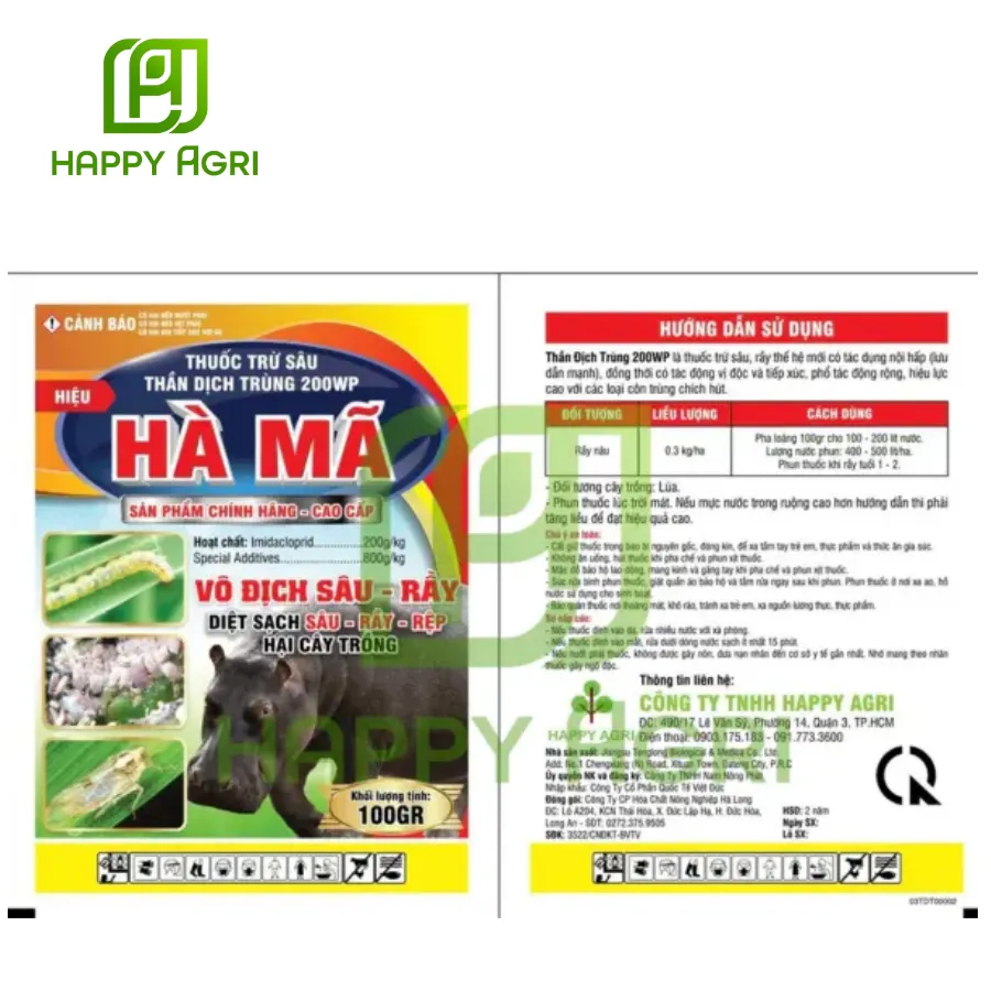Thuốc trừ sâu Thần Dịch Trùng 200WP Hà Mã