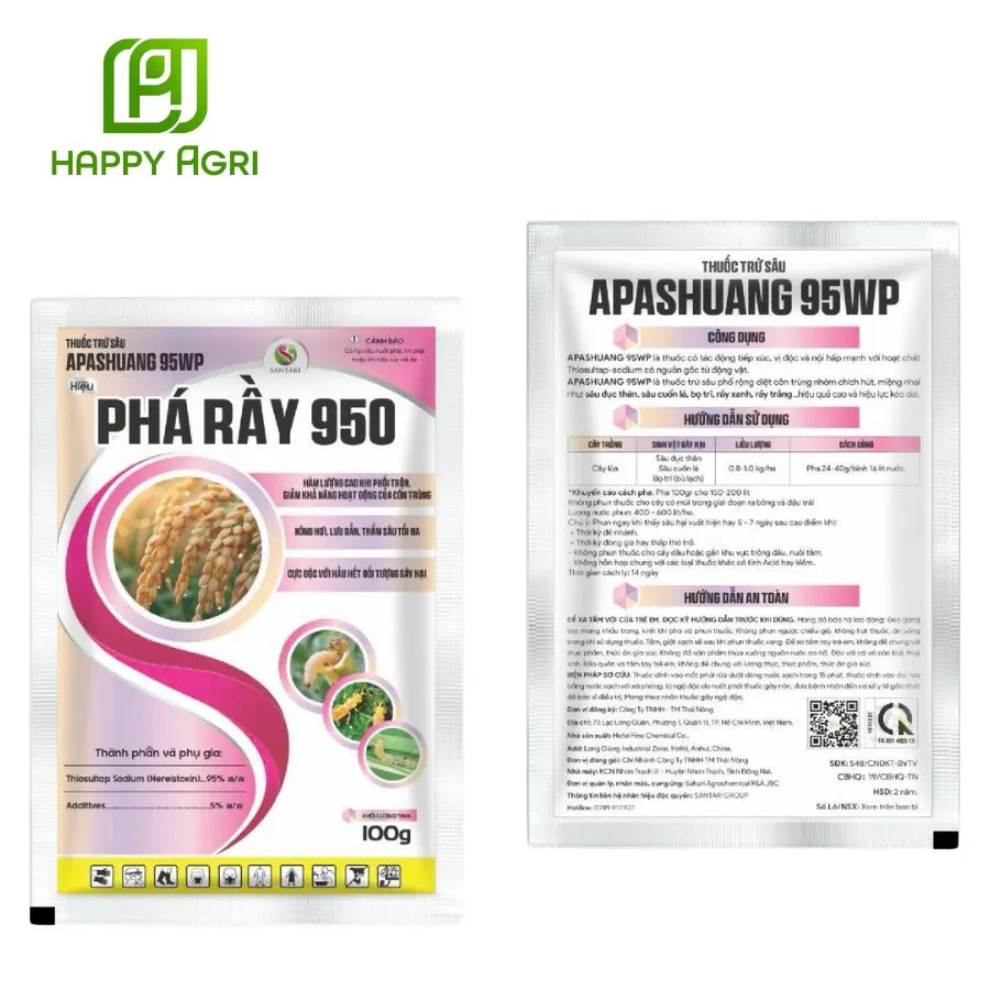 THUỐC TRỪ SÂU APASHUANG 95WP HIỆU PHÁ RẦY 950