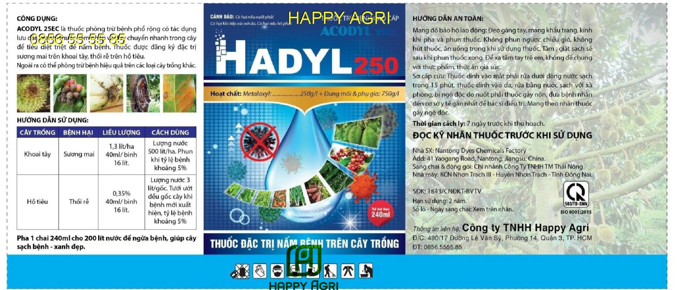 Hadyl 250 - thuốc trừ bệnh cao cấp