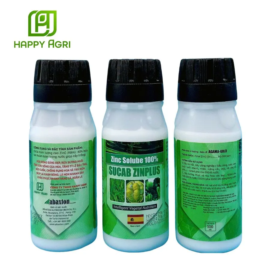 PHÂN BÓN LÁ VI LƯỢNG AGAMA GOLD HIỆU SUCAB ZINPLUS 100ml