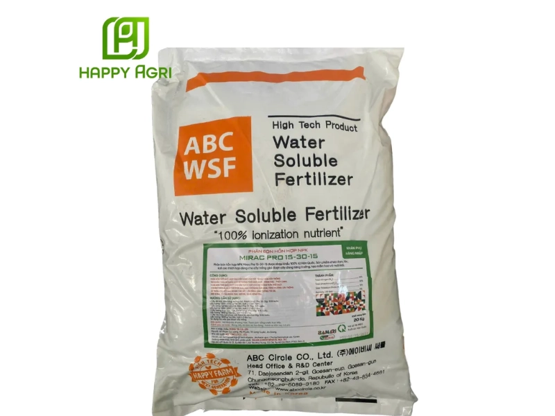 Phân bón hỗn hợp NPK HIỆU MIRAC PRO giúp cung cấp dinh dưỡng cần thiết cho cây