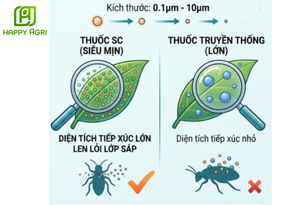 Bản chất và công nghệ "hạt nhân" của thuốc dạng sữa SC