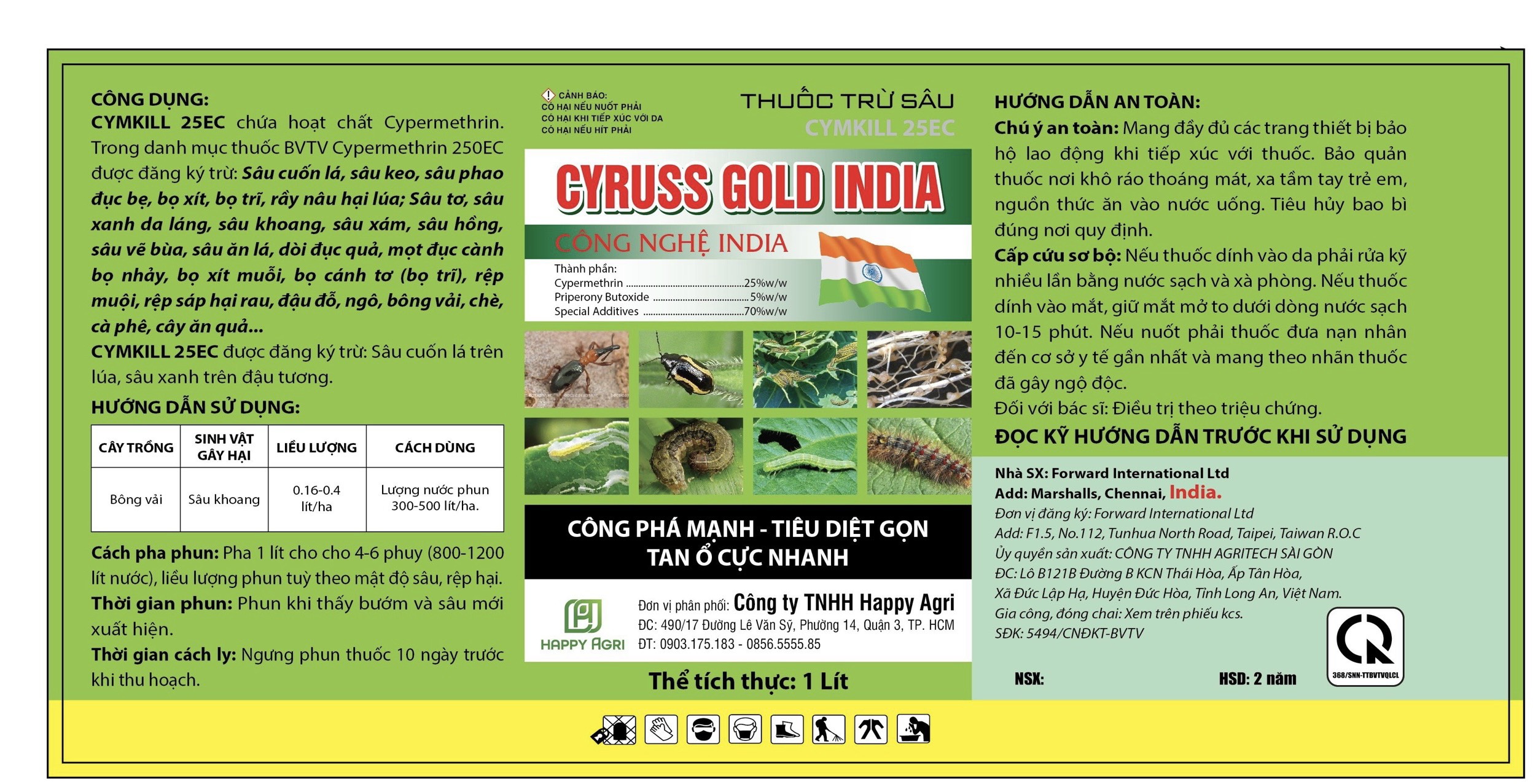 CYRUSS GOLD INDIA - thuốc trừ sâu CYMKILL 25EC