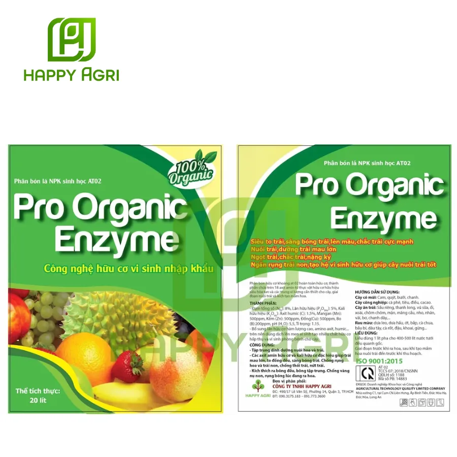 Phân Bón Lá NPK Sinh Học AT02 Pro Organic Enzyme 20L