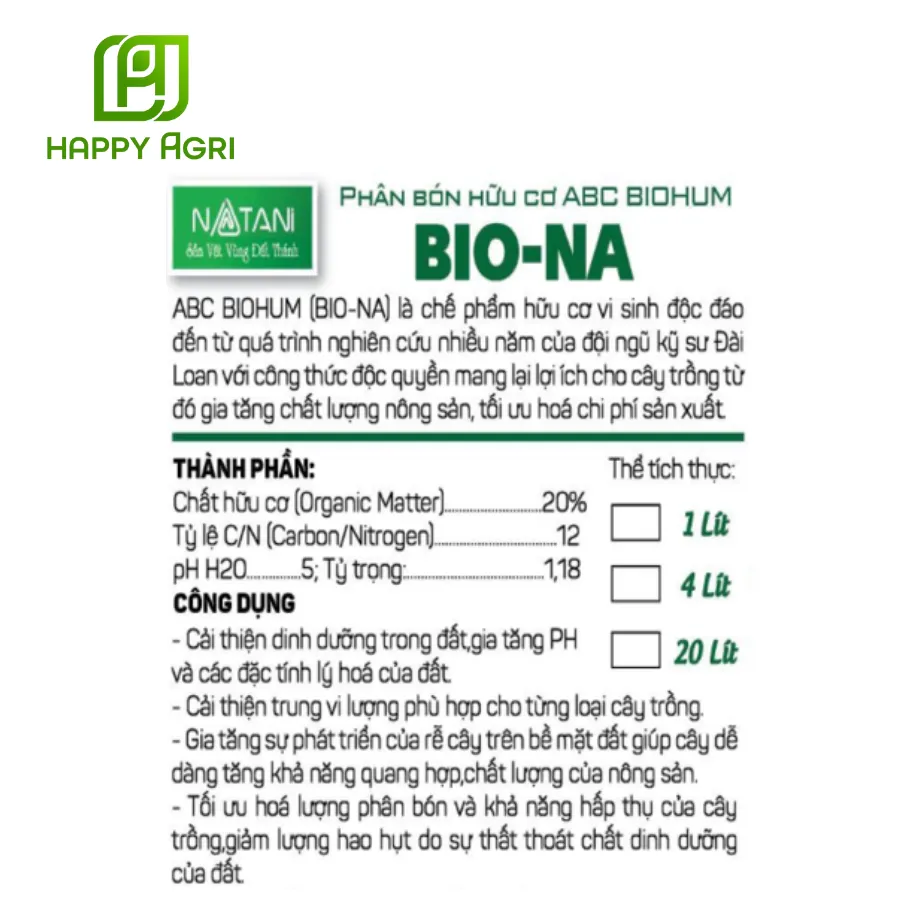 Phân bón hữu cơ ABC BIOHUM (BIO-NA)