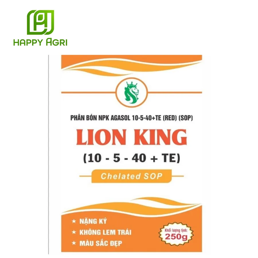 Phân bón NPK Agasol 10-5-40+TE (RED) (SOP) Lion King