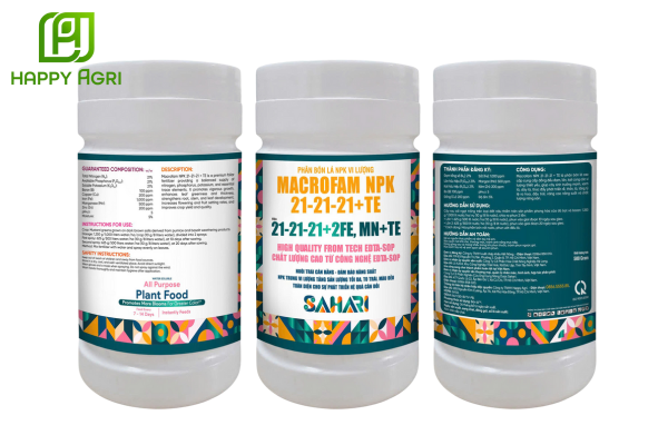 PHÂN BÓN LÁ NPK VI LƯỢNG MACROFAM NPK 21-21-21 + TE HIỆU 21-21-21 + 2FE, MN + TE