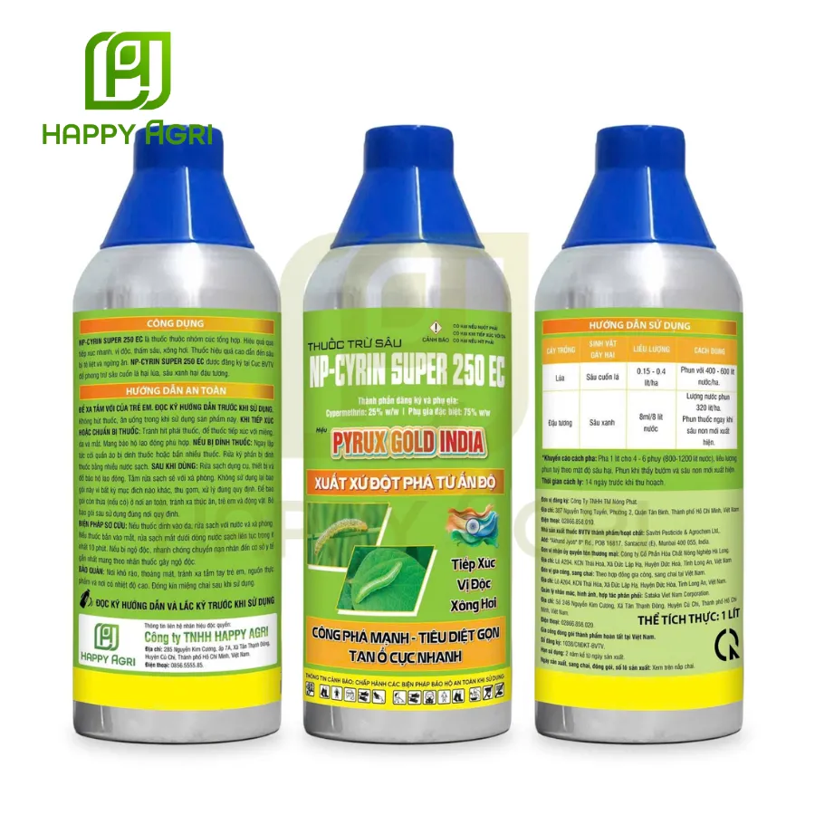 Thuốc Trừ Sâu NP-CYRIN SUPER 250 EC Hiệu Pyrux Gold India 500ml & 1 Lít