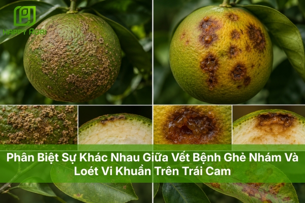 Phân Biệt Sự Khác Nhau Giữa Vết Bệnh Ghẻ Nhám Và Loét Vi Khuẩn Trên Trái Cam