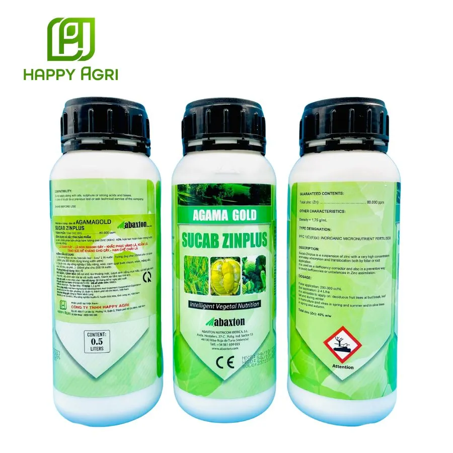 PHÂN BÓN LÁ VI LƯỢNG AGAMA GOLD HIỆU SUCAB ZINPLUS 500ml