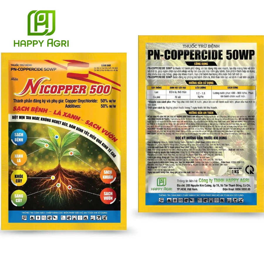 THUỐC TRỪ BỆNH PN-COPPERCIDE 50WP - NICOPPER 500