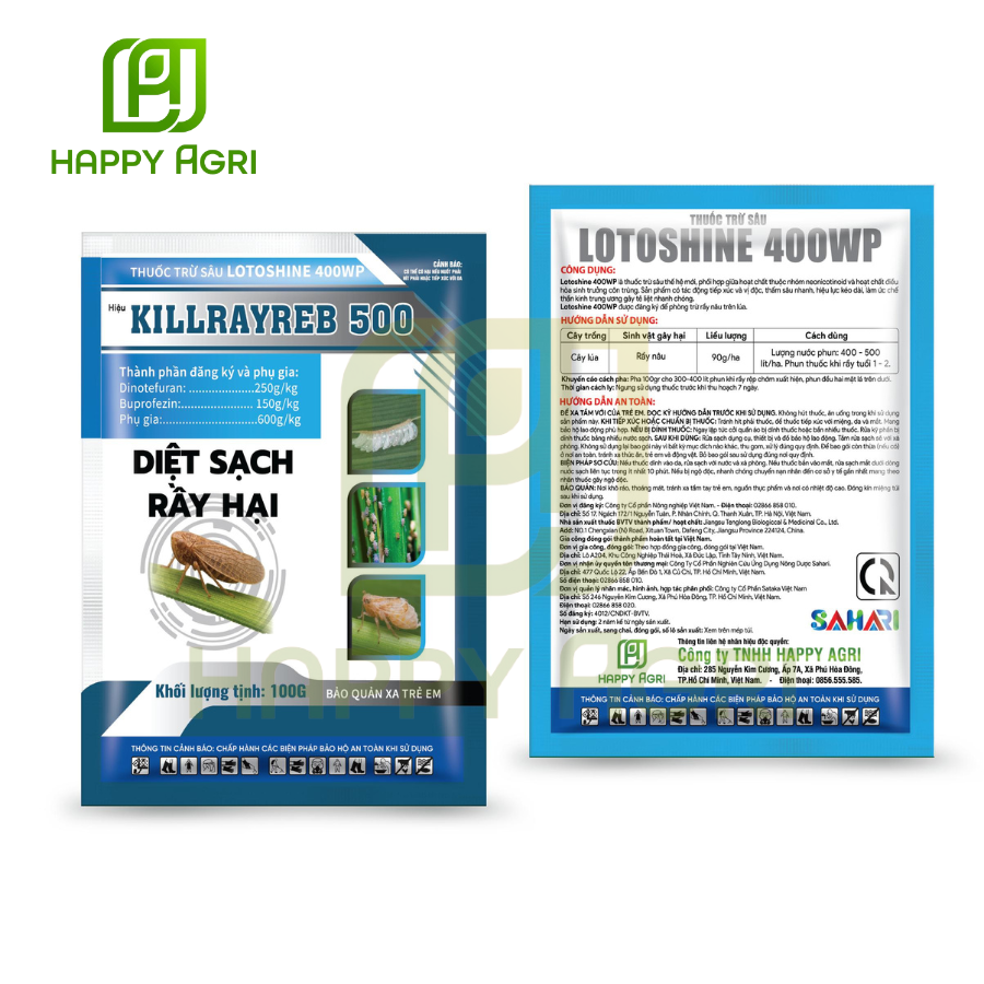 THUỐC TRỪ SÂU LOTOSHINE 400WP HIỆU KILLRAYREB 500