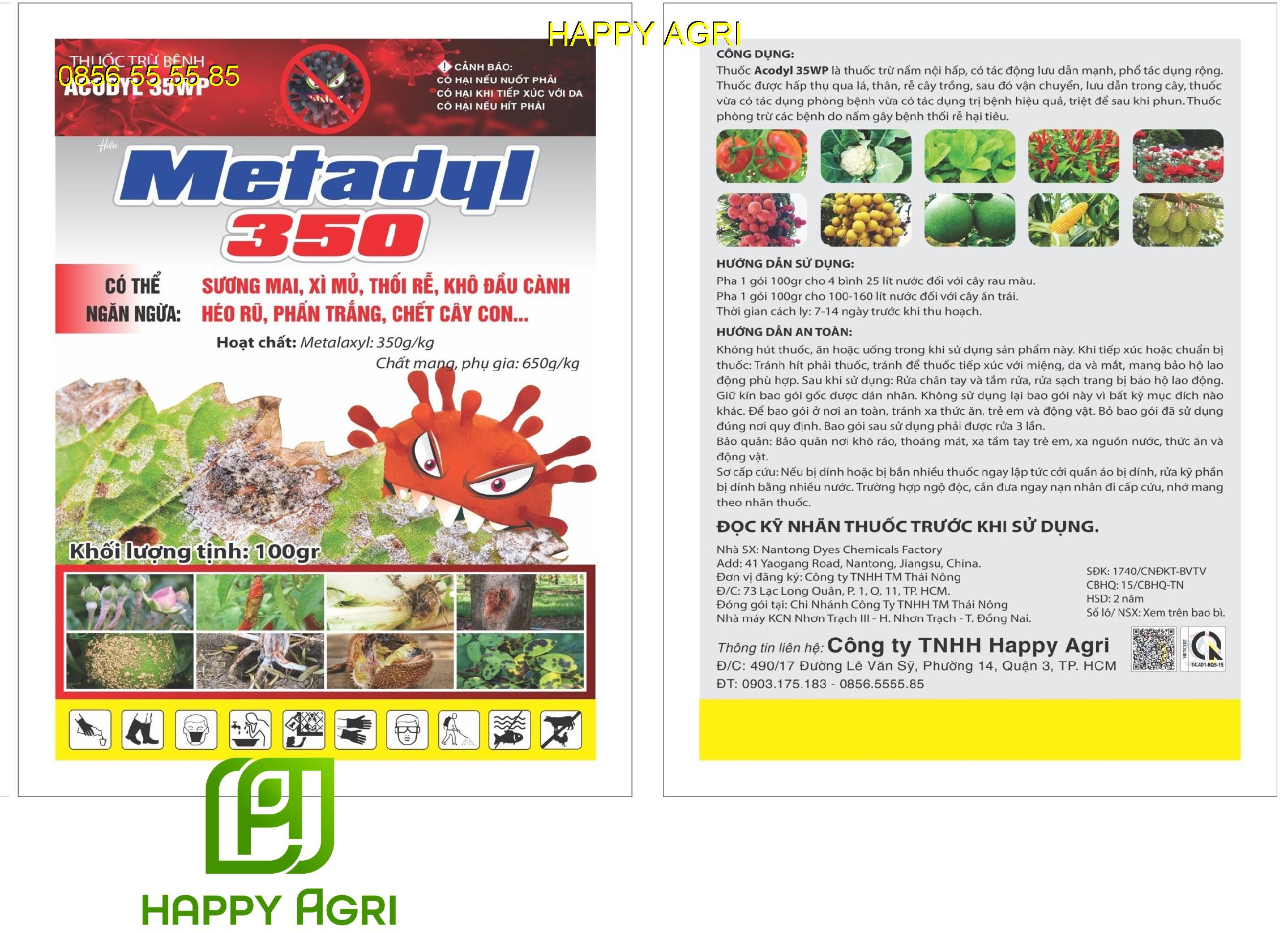 METADYL 350 - thuốc trừ bệnh ACODYL 35WP