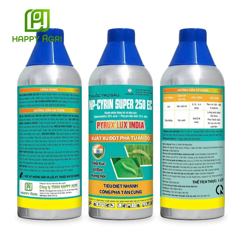 Thuốc Trừ Sâu NP-CYRIN SUPER 250 EC Hiệu Pyrux Lux India 500ml & 1 Lít