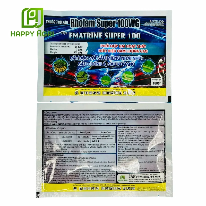 Thuốc trừ sâu Rholam Super 100WG hiệu Ematrine Super 100
