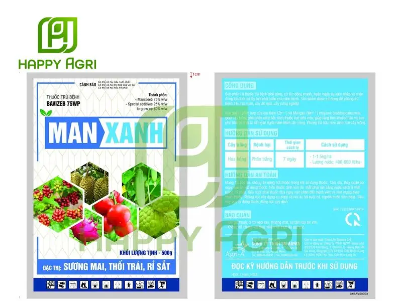 Thuốc trừ bệnh BAVIZEB 75WP MAN XANH