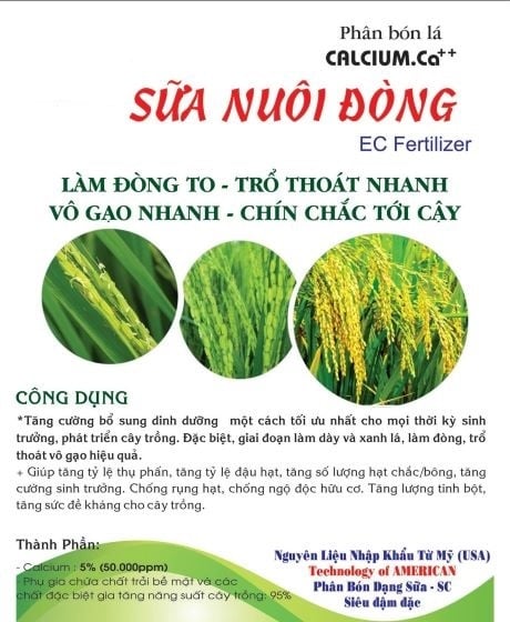 Phân bón lá CALCIUM.Ca++ Sữa nuôi đòng EC Fertilizer