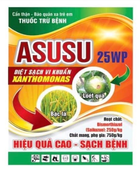 Thuốc trừ bệnh ASUSU 25WP - diệt sạch vi khuẩn Xanthomonas
