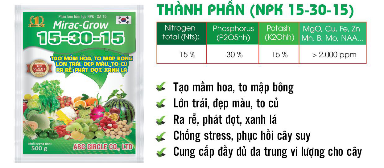 PHÂN BÓN LÁ NPK HÒA TAN NPK 5-30-15