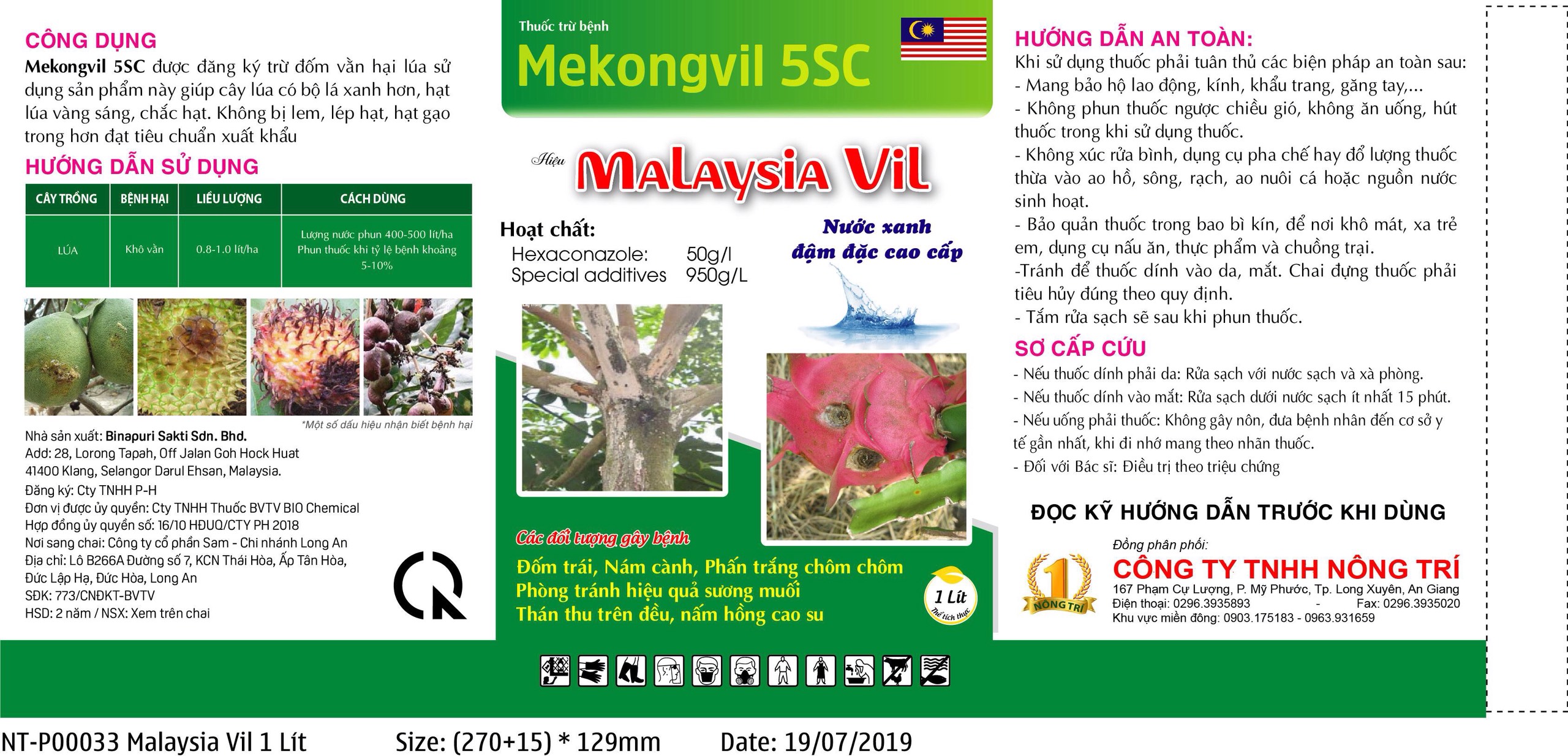 Thuốc trừ bệnh Mekongvil 5SC Malaysia Vil