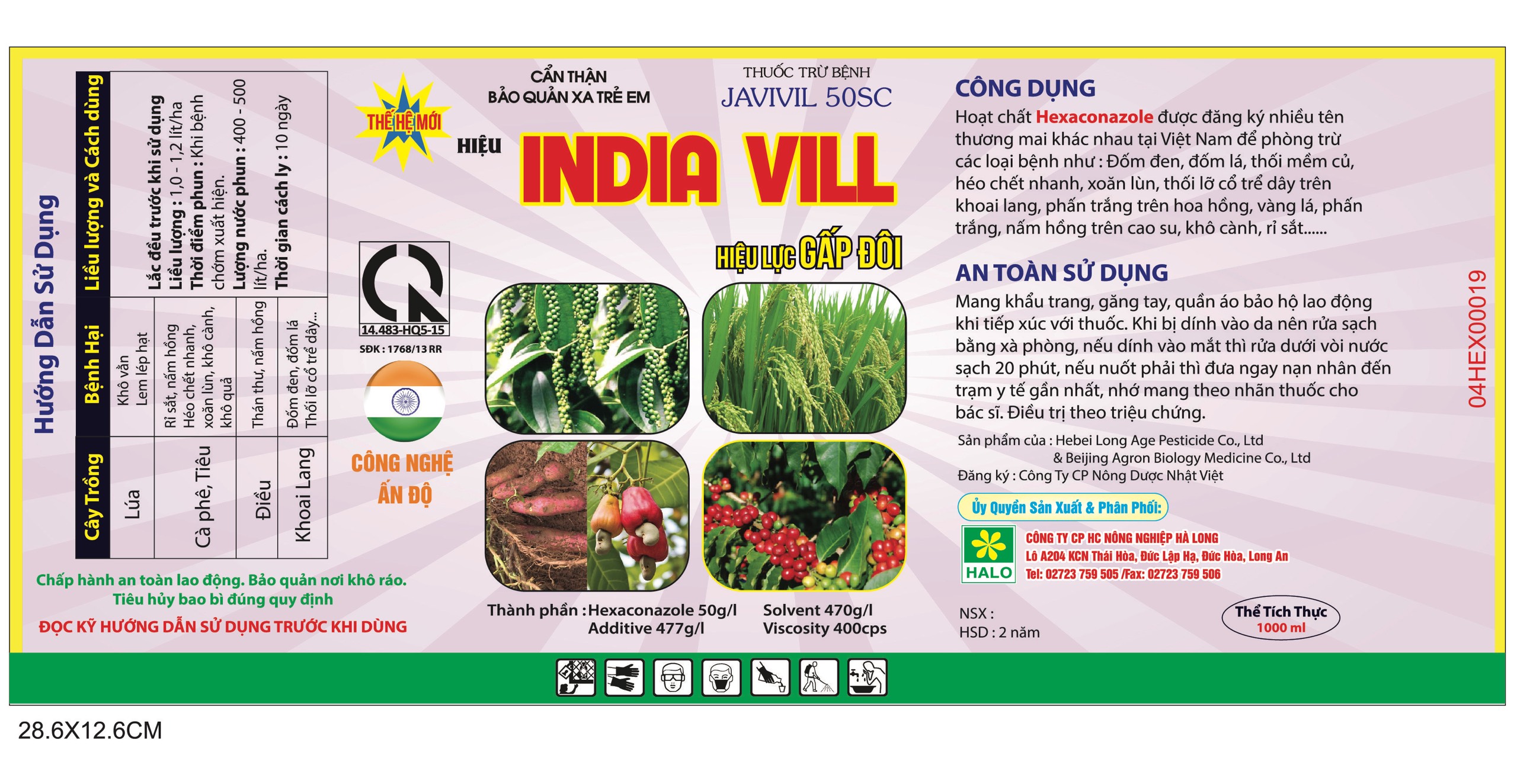 THUỐC TRỪ BỆNH JAVIVIL 50SC INDIA VILL