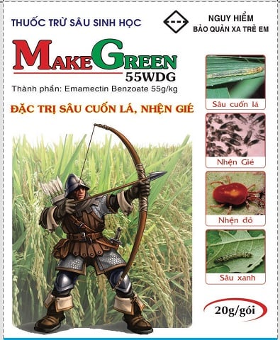 Thuốc từ sâu sinh học Make Green 55WDG